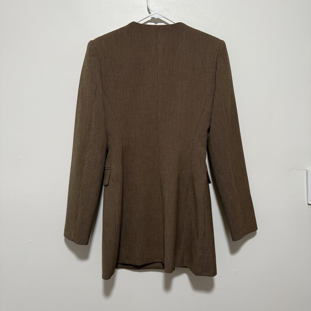 Babaton Aritzia NWT Skyrise Double Breasted Blazer Dress in Brown Kyle Check 4 - Picture 7 of 9